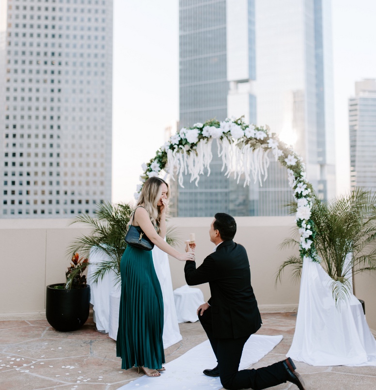 The moment of a surprise proposal