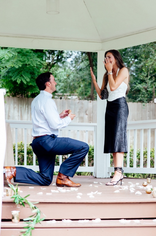 A joyful celebration after a Houston-area proposal