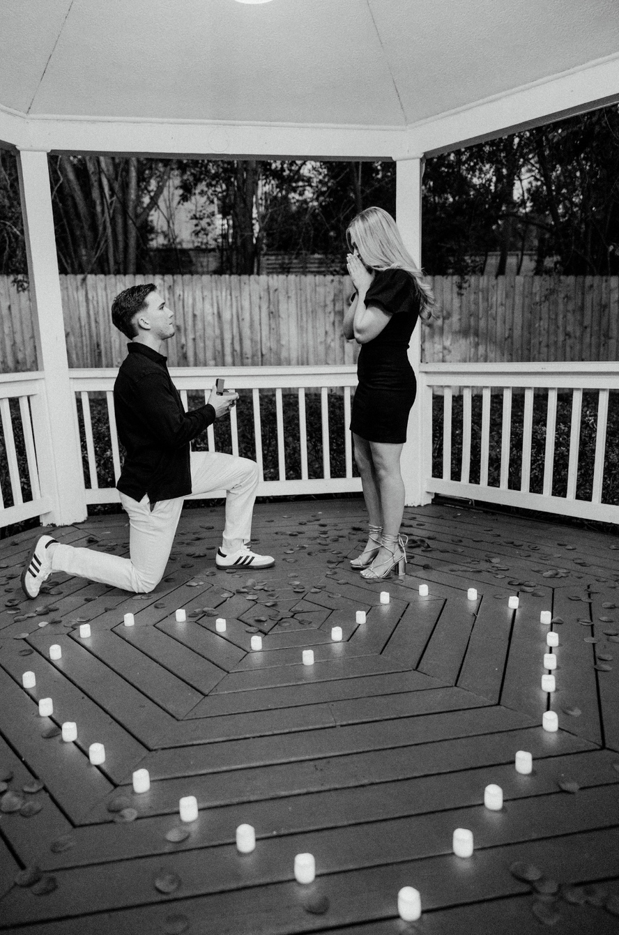 A joyful celebration after a Houston-area proposal
